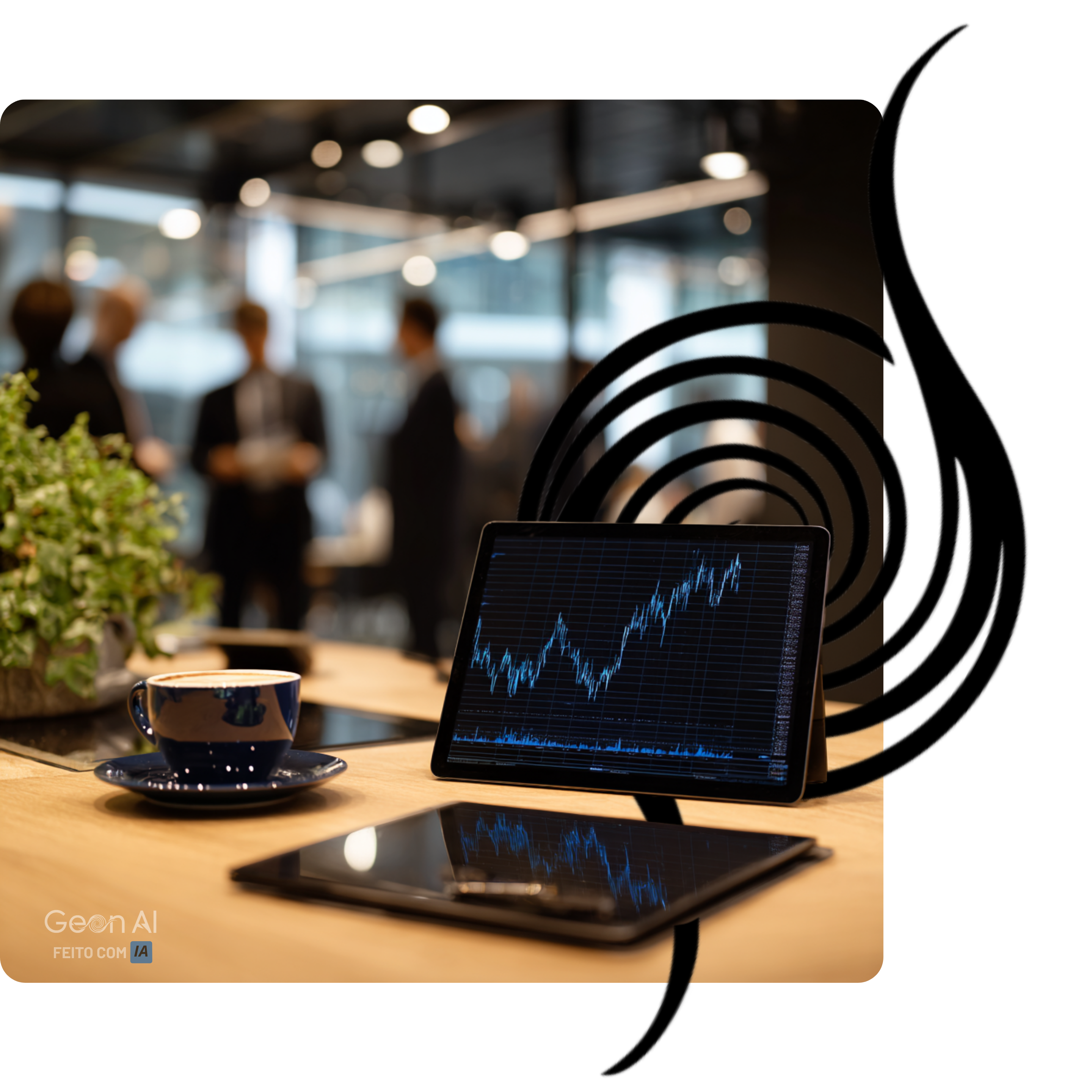 Gráfico mostrando resultados otimizados, representando uma operação inteligente que não perde tempo com tarefas manuais.